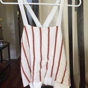 Burnt Orange and White Tank Top